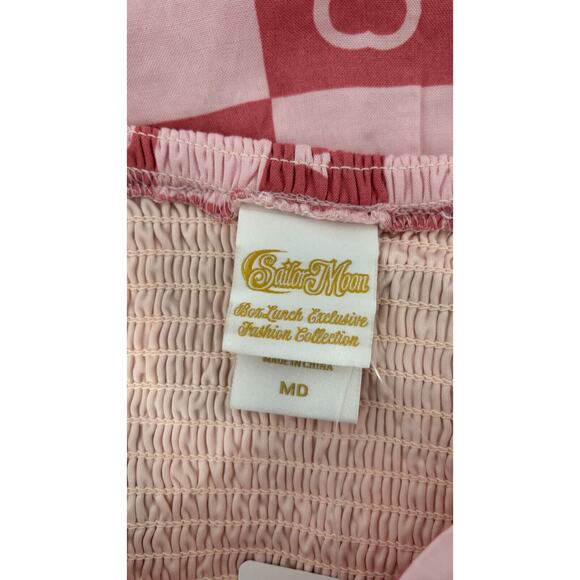 Sailor Moon Womens Pink Checker Shift Dress Sleeveless Button Front Size MD NWT - Picture 13 of 16